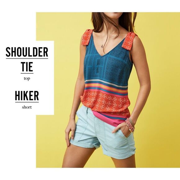 Cabi Shoulder Tie Top Women's Size XS Relaxed Fit Vintage Inspired Print Summer - Picture 1 of 7